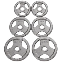 HOMCOM Set di 6 Dischi Pesi per Bilanciere e Manubri 2.5-35KG, Dischi palestra in Acciaio con Foro 50 cm, Ideali per Bilancieri Olimpionici, Argento(m-11)