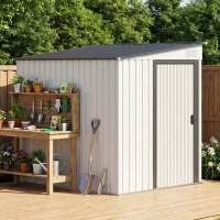 Outsunny Metalen tuinberging 2,81m² 154x206,5x181 cm met pultdak en fundament(m-14)