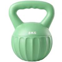 SPORTNOW Kettlebell 8 kg, Haltère avec Poignée Antidérapante, Haltère à Boule, Musculation, Entraînement, pour Gym, Vert(m-1)