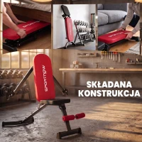 SPORTNOW Banco de Musculação Dobrável com Bandas de Resistência Encosto Ajustável Plano/Inclinado/Declinado e Extensão de Pernas(m-9)