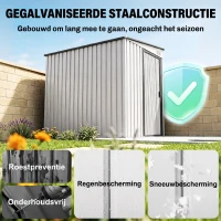 Outsunny Metalen tuinberging 2,81m² 154x206,5x181 cm met pultdak en fundament(m-5)