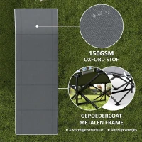 Outsunny Opklapbaar Campingbed met Matras, Hoofdkussen en Zijvak 185 x 68 x 37 cm tot 150 kg Lichtgrijs(m-5)