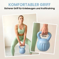 SPORTNOW Kettlebell 14 kg, haltère avec poignée Antidérapante, haltère à boule, musculation, entraînement, pour gym, bleu(m-6)