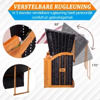 Outsunny Dubbele ligstoel met dak dubbele ligstoel chaise longue voetensteun PE rotan rood(m-6)