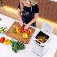 HOMCOM Cestino Rifiuti da 12L a Infrarossi con Secchio Rimovibile, in Acciaio Inox, ABS e PP, 28x22x41 cm, Bianco(m-10)