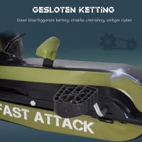 HOMCOM Skelter met handrem kinder trapauto Trapvoertuig vanaf 3 jaar groen(m-7)