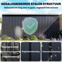 Outsunny Gereedschapsschuur met fundering 24,5 m³ gereedschapsschuur tuinhuisje stalen schuifdeur(m-4)