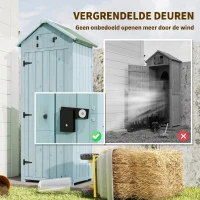 Outsunny Houten Tuinhuis Kleine Tuinkast 77 cm Opbergkast Tuin, Houten, Blauw(m-7)