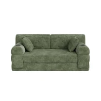 Cozy Sleeper Sofa with High-Density Foam and Soft Corduroy, Convertible Couch for Living Rooms and Small Spaces, 168L x 80W x 81H cm, Green(m-2)