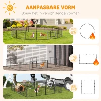 PawHut Grote 16-delige box om te bouwen tot 2 hokken Staalgrijs 80 x 60 x 1,5 cm (elk deel)(m-4)