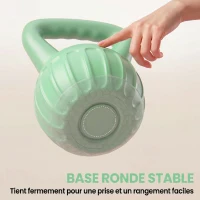 SPORTNOW Kettlebell 8 kg, Haltère avec Poignée Antidérapante, Haltère à Boule, Musculation, Entraînement, pour Gym, Vert(m-7)