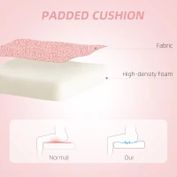 HOMCOM Sedia da Ufficio Girevole con Schienale a Cuore, Senza Braccioli, Sedia da Scrivania Cameretta Imbottita, Velluto Teddy, Altezza Regolabile, Trucco, Studio Camera da Letto, Portata 120kg Rosa(m-4)