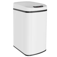 HOMCOM Cestino Rifiuti da 12L a Infrarossi con Secchio Rimovibile, in Acciaio Inox, ABS e PP, 28x22x41 cm, Bianco(m-11)
