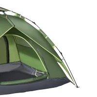 Outsunny Dubbele tent familietent Quick-Up tent 2 volwassenen + 1 kind camping waterdicht(m-11)