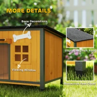 PawHut Niche pour Chien Extérieur Maison pour Chien Surélevée Anti-Morsure Toit Ouvrable Imperméable 84,5x62x65cm Jaune(m-8)