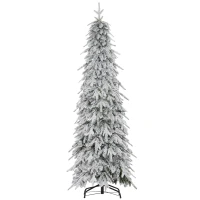 HOMCOM Árvore de Natal artificial 180 cm, parecendo real, com 600 ramos densos, neve artificial, abertura automática(m-1)