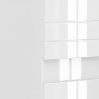 HOMCOM Armário Alto de Casa de Banho Estreito com Gaveta, Compartimento Aberto e Prateleiras Ajustáveis, Alto Brilho, Branco(m-10)