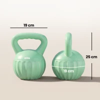 SPORTNOW Kettlebell 8 kg, Haltère avec Poignée Antidérapante, Haltère à Boule, Musculation, Entraînement, pour Gym, Vert(m-3)