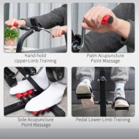 HOMCOM Vélo d'entraînement pour la rééducation des bras et des jambes avec hauteur et largeur réglable, masseurs, LCD, noir(m-8)