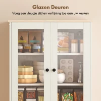 HOMCOM Vrijstaande Keukenkast, 5-lagen Voorraadkast met Verstelbare Planken en Lade voor Woonkamer, Eetkamer(m-4)