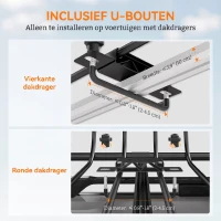 SPORTNOW Dakbagagekorf universeel met windscherm, tot 150 kg, 116 x 92 x 11,5 cm voor SUV's en trucks, zwart(m-6)
