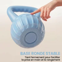SPORTNOW Kettlebell 14 kg, haltère avec poignée Antidérapante, haltère à boule, musculation, entraînement, pour gym, bleu(m-7)