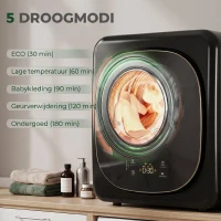 HOMCOM Condensdroger met warmtepomptechnologie, tafelmodel, maandelijkse betaling(m-4)