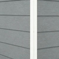 Outsunny Tuinschuur, Kunststof Tuinhuis met Vloer, Venster, Vergrendelbare Deuren, voor Tuin, 131B x 186D x 198H cm, Grijs(m-16)