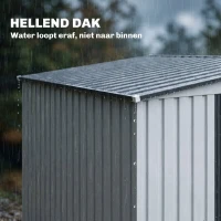 Outsunny Metalen tuinberging 2,81m² 154x206,5x181 cm met pultdak en fundament(m-7)