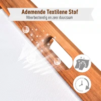 Outsunny ligbed relax ligbed tuinset tuinmeubilair verstelbaar acaciahout textiel natuur 198 x 60 x 88/80/69/45 h cm(m-5)