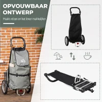 HOMCOM 2-in-1 bagageaanhanger, fietskar, 12 inch, luchtbanden, 24,3 kg max.(m-5)