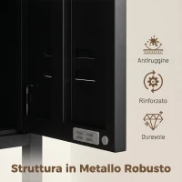 HOMCOM Armadio in Metallo con Ripiani Regolabili per Camera e Ufficio, 35x46x183 cm, Nero(m-4)