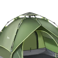 Outsunny Dubbele tent familietent Quick-Up tent 2 volwassenen + 1 kind camping waterdicht(m-10)
