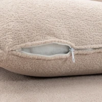 HOMCOM Sofá de 3 Plazas de Chenilla sin Armazón Acolchado Grueso con Muelles Ensacados Asiento Extra Ancho 3 Cojines Beige(m-6)