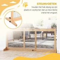 PawHut Hondenhek, traphekje, 180 cm hoog, in hoogte verstelbaar, natuur + zwart(m-5)