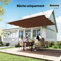 Outsunny Toile de toit de rechange pour pergola toile de remplacement protection solaire Anti-UV pour pergola de 3 x 2 m café(m-8)