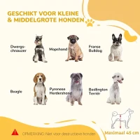 PawHut Hondenhek, traphekje, 180 cm hoog, in hoogte verstelbaar, natuur + zwart(m-7)