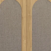 HOMCOM Armario mural de baño bohemio con 2 puertas efecto ratán de cierre suave y estantería regulable, roble(m-7)