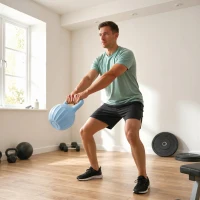 SPORTNOW Kettlebell 14 kg, haltère avec poignée Antidérapante, haltère à boule, musculation, entraînement, pour gym, bleu(m-9)