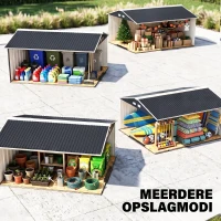 Outsunny Gereedschapsschuur met fundering 24,5 m³ gereedschapsschuur tuinhuisje stalen schuifdeur(m-9)