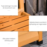 Outsunny Tuinkast gereedschapsschuur waterbestendig vurenhout groot geel(m-5)