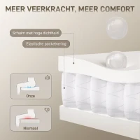 HOMCOM Bureaustoel met Verstelbare Hoofdsteun, Ergonomische Bureaustoel, Kiepfunctie, Hoogteverstelbaar, Grijs-wit(m-5)