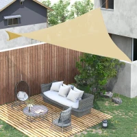Outsunny Voile d'ombrage rectangulaire grande taille 4 x 3 m polyéthylène haute densité HDPE résistant aux UV beige(m-10)
