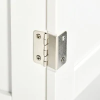 kleankin Meuble salle de bain sous lavabo à double portes avec étagères réglables, blanc et bois naturel(m-9)