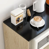 HOMCOM Carrito de Cocina con Ruedas 2 Puertas Estante Ajustable Especieros para Comedor 75x40x80,5 cm Natural(m-8)