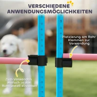 PawHut Agility Set Hunde 4-teiliges höhenverstellbar Agility-Ausrüstung mit 4 Hürden Tragetasche 99 x 65 x 94 cm Hellblau(m-8)