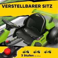 HOMCOM 4 V Elektro Go-Kart für Kinder Bis 12 Km/h Gokart mit Drift-Funktion, 2 Motoren verstellbarem Sitz Sanftanlauf(m-6)