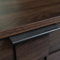 Spacious TV Cabinet with 2 Doors and 2 Open Shelves, Smooth TV Stand with Soft‑Closing Hinges, 160.5L x 35W x 45H cm, Wood(m-10)