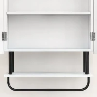 HOMCOM Bathroom Wall Cabinet Modern Space Saver Wall Mounted Cabinet Doors Storage White(m-13)