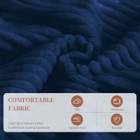 3-in-1 Convertible Corduroy Floor Sofa Bed with Side Pockets, Oversized Chaise Lounge for Bedrooms or Student Dorms, 87L x 86W x 40H cm, Blue(m-8)
